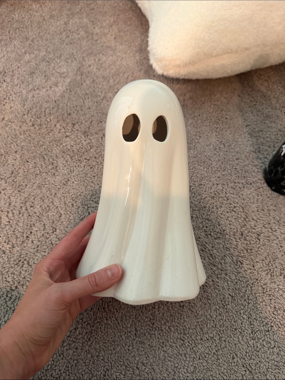 White Ceramic Ghost Figurine